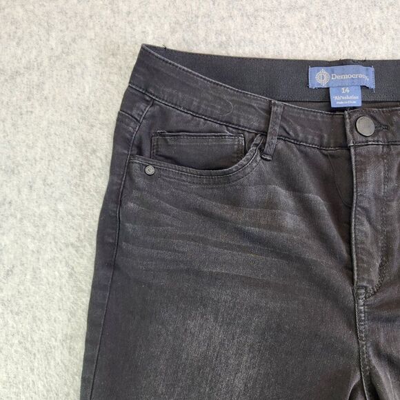 Democracy Ab Technology Jeans Womens 14 Black Ankle Tappered Comfort Waistband - Picture 3 of 16